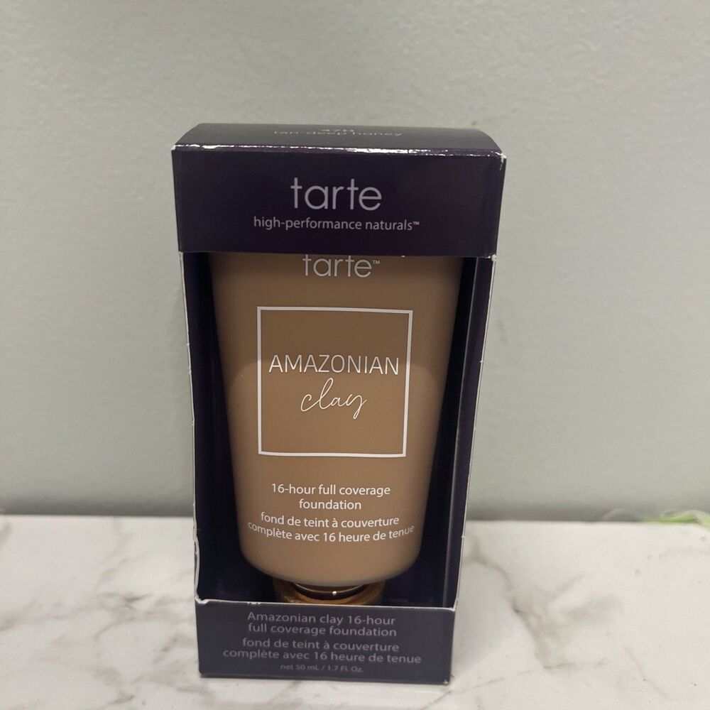 tarte Amazonian Clay 16-Hour Foundation 47H Tan Deep Honey 1.7oz NIP Makeup